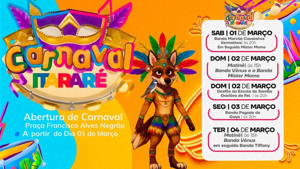 Itararé terá Carnaval com desfile da Gaviões da Fiel