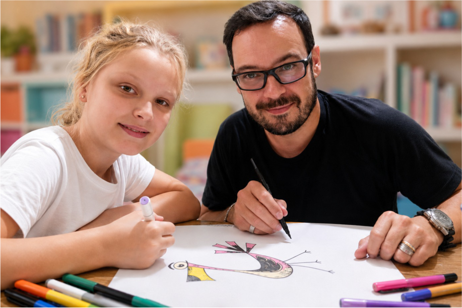 Arte-educador e filha artista itapevense lançam livro que transforma números em criaturas criativas